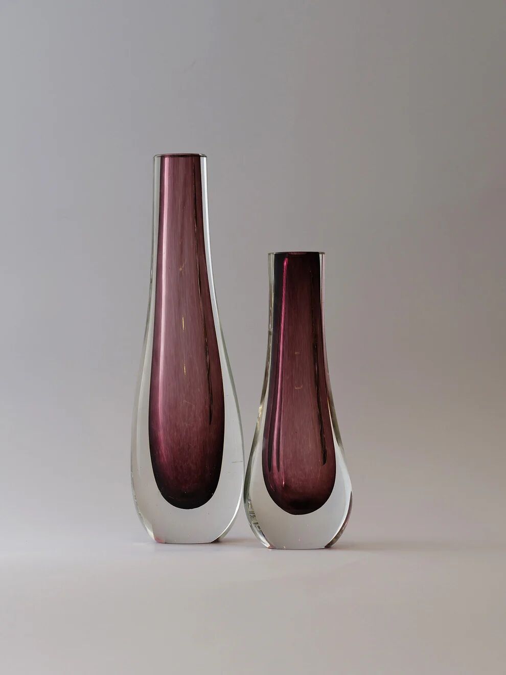 Murano Renkli Cam Vazo Mürdüm - 33x9cm