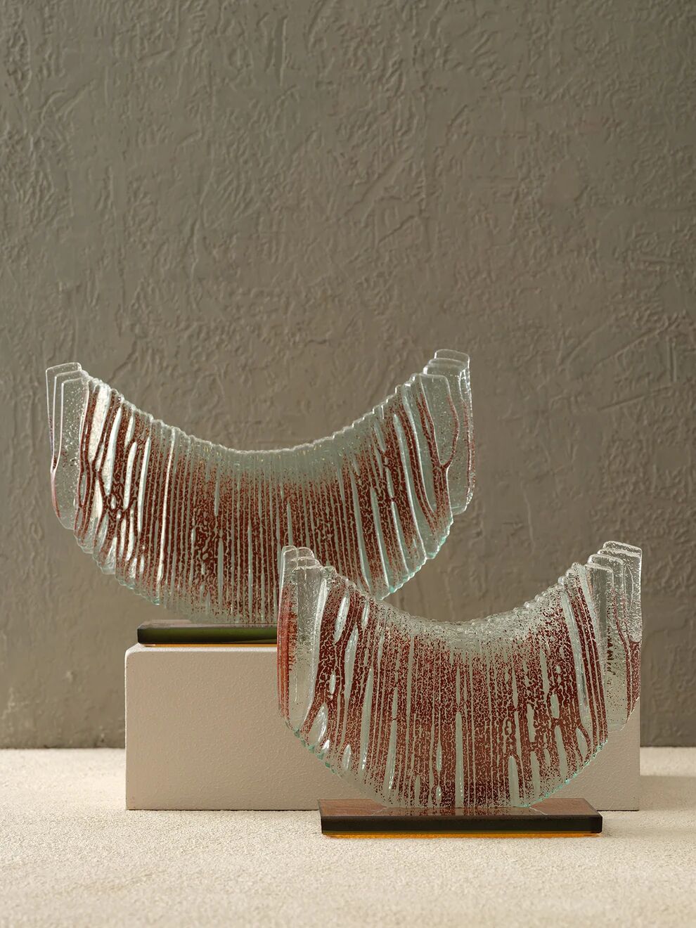 Cam Hilal Disk Tarçın - 20x10x23cm