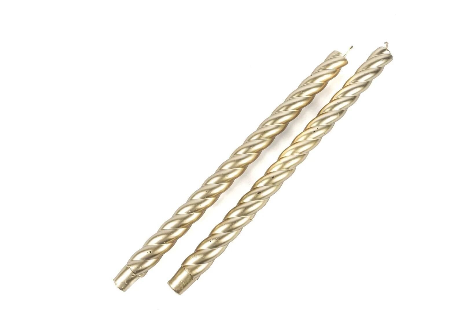 Kalın 2li Mum Kıvrık Gold - 35cm