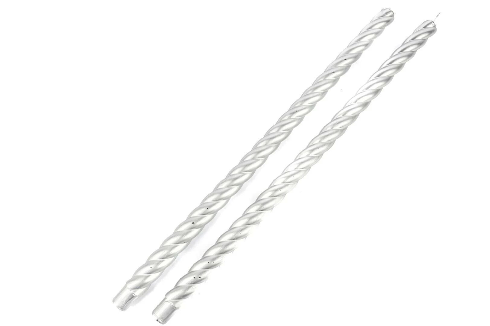 İnce 2li Mum Kıvrık Silver - 48cm