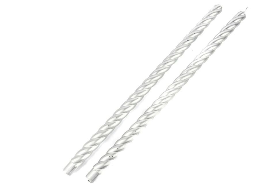 İnce 2li Mum Kıvrık Silver - 48cm
