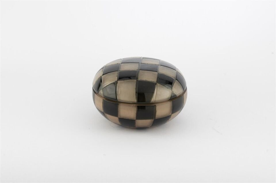 Siyah Krem Kapaklı Cam Mum Bergamot Siyah/Krem - 13x8cm