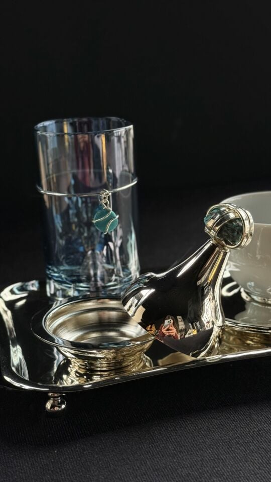 SELECT DT GÜMÜŞ KAHVE SETİ Turkuaz