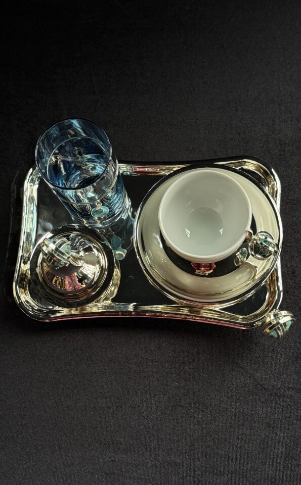 SELECT DT GÜMÜŞ KAHVE SETİ Turkuaz