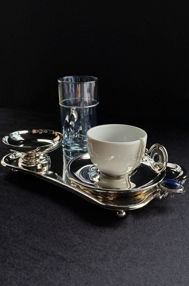 SELECT ELIO GÜMÜŞ KAHVE SETİ Mavi