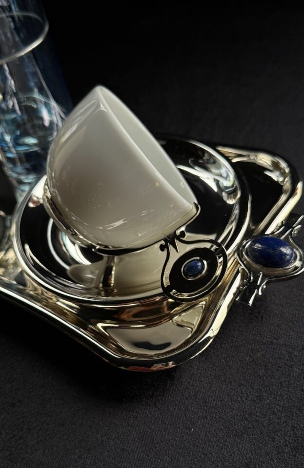 SELECT ELIO GÜMÜŞ KAHVE SETİ Mavi