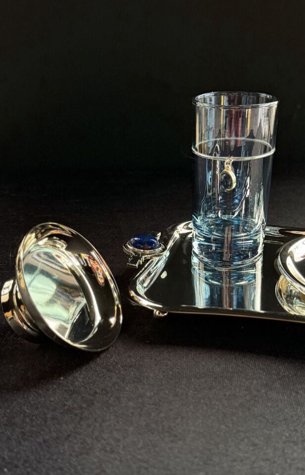 SELECT ELIO GÜMÜŞ KAHVE SETİ Mavi