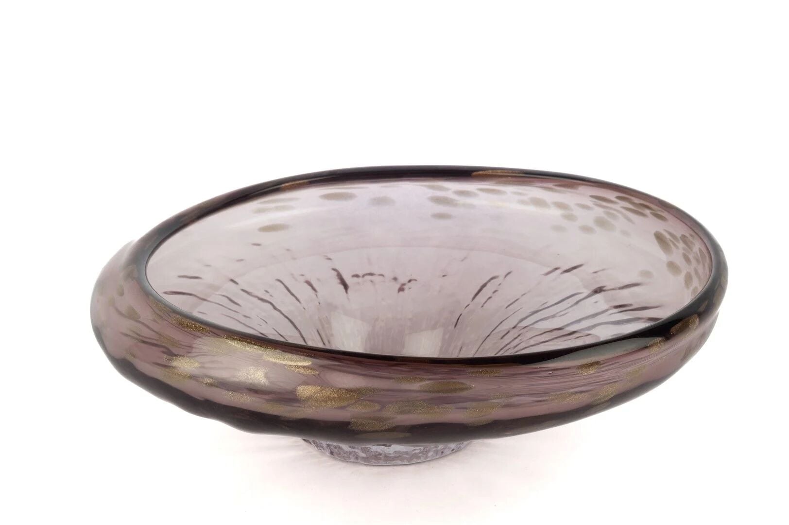 Pembe Simli Cam Dek Tabak 33x12cm