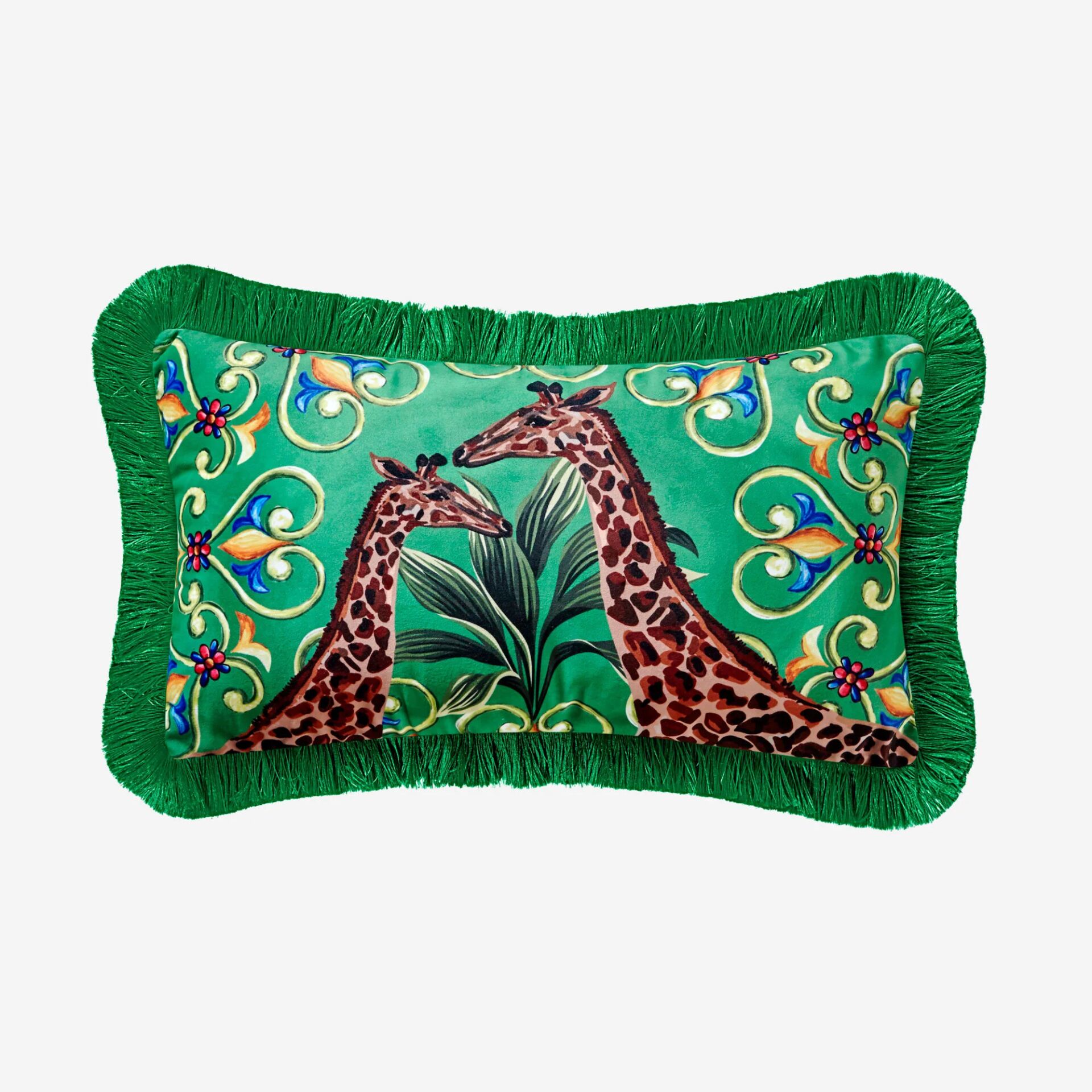 IL GIARDINO KADİFE YASTIK Zürafa Desenli - 30x50cm