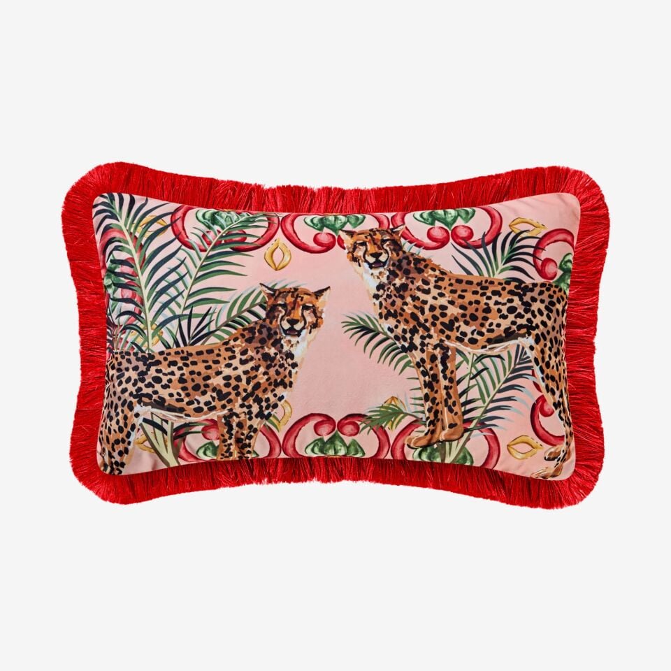 IL GIARDINO KADİFE YASTIK Leopar Desenli - 30x50cm