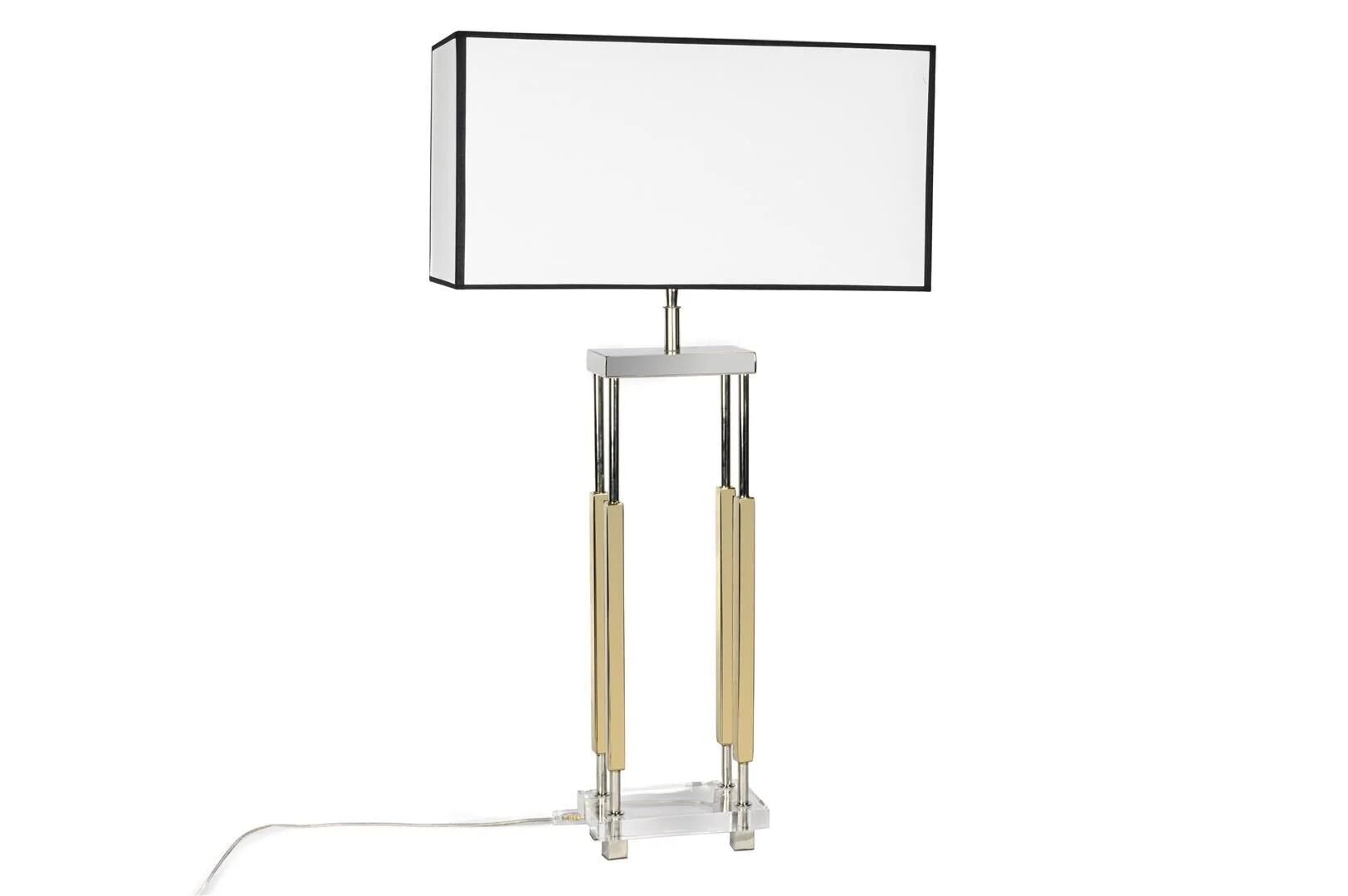 Beyaz Şapkalı Gold Gümüş Dik Metal Abajur 53x25x93 cm