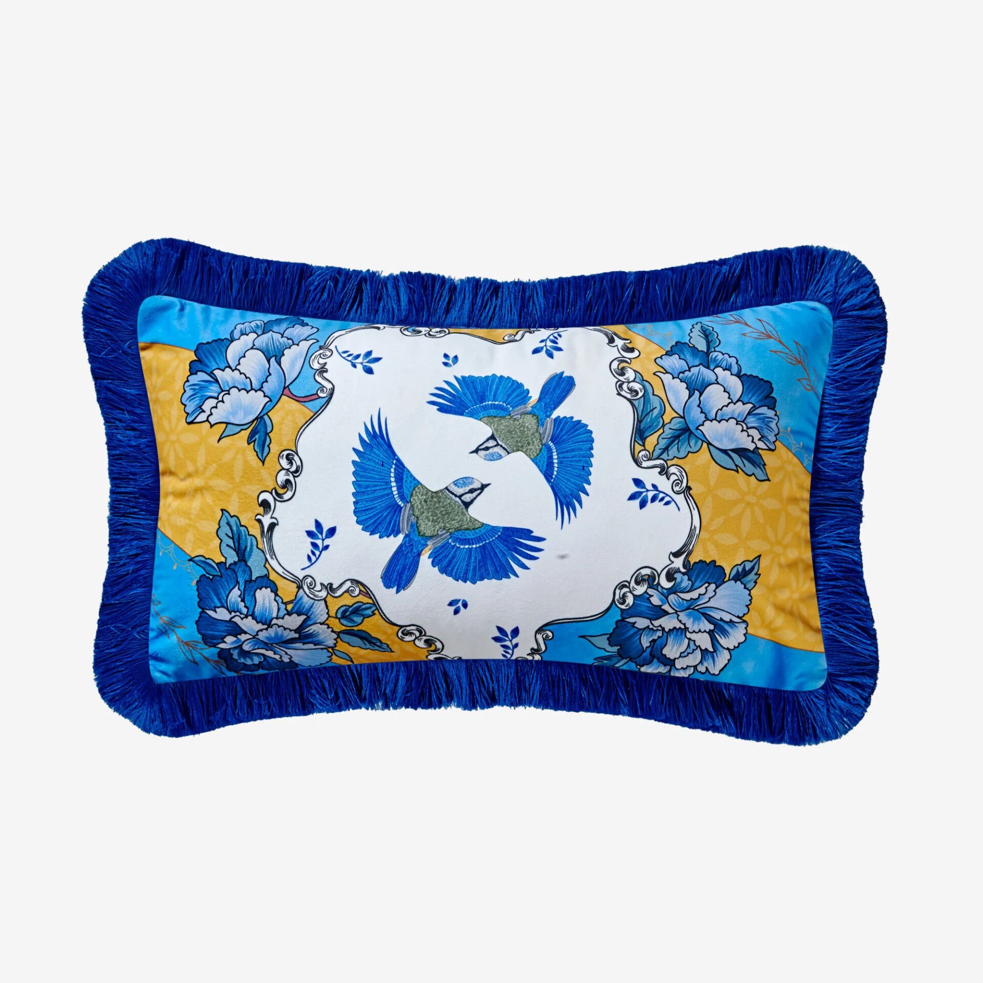 ALLURE KADİFE YASTIK Kuş Desenli - 30x50cm