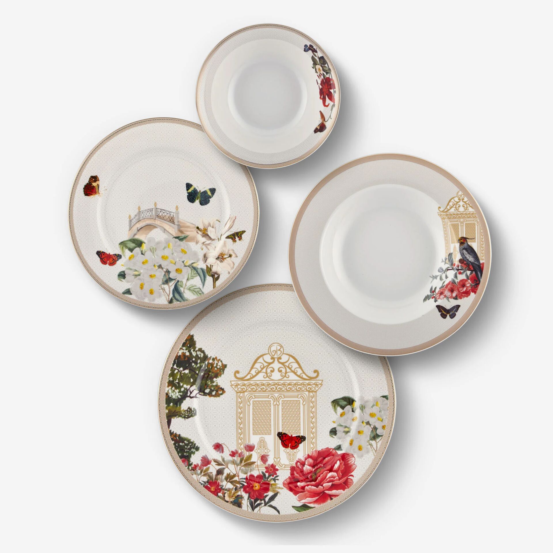 WHITE GARDEN BEYAZ 24 PARÇA PORSELEN YEMEK TAKIMI