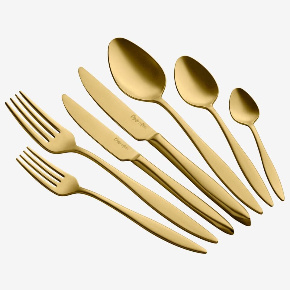DUNA 42 PARÇA MAT GOLD ÇATAL KAŞIK BIÇAK TAKIMI