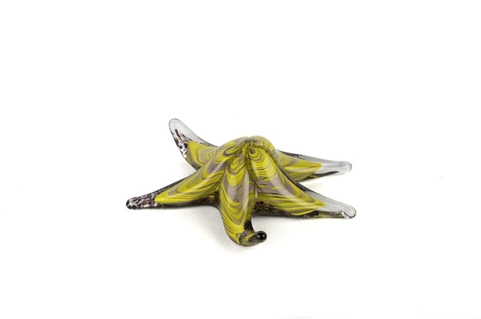 Sarı Kahve Cam Deniz Yıldızı 18cm