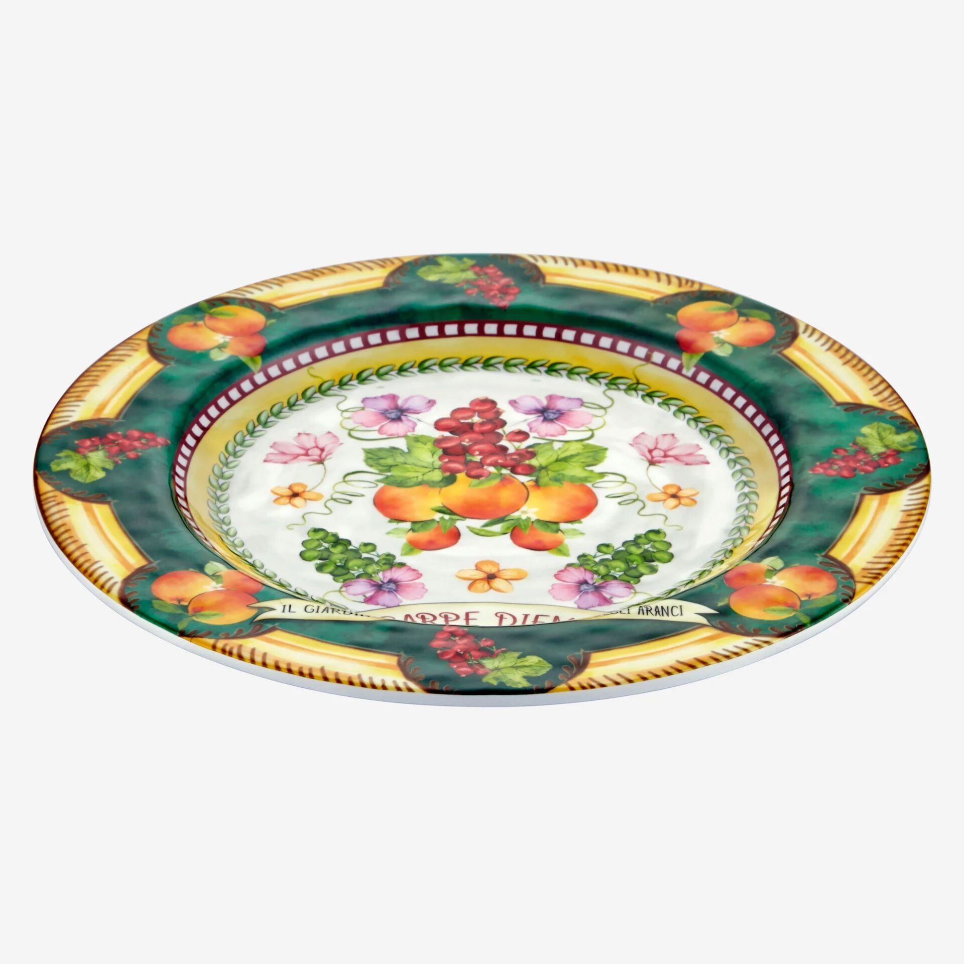 Carpe Diem Meyve Bahçesi Yemek Tabağı Yeşil - 28cm