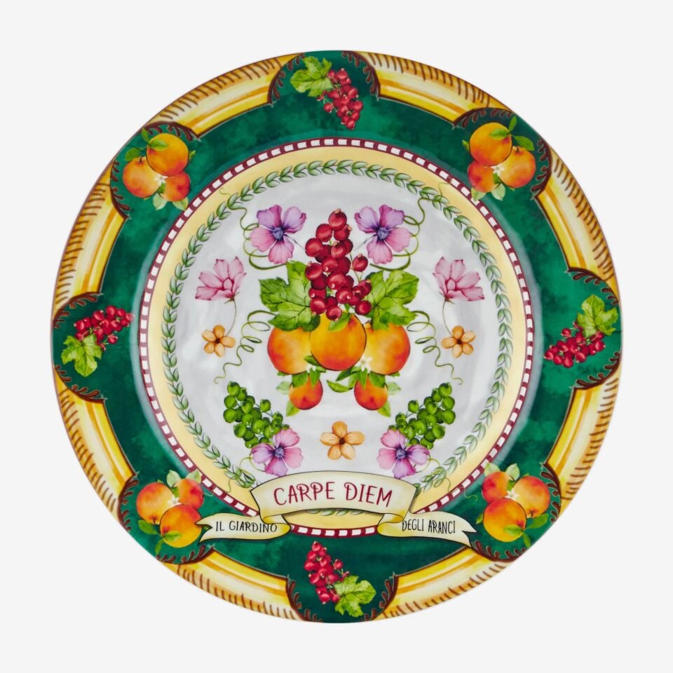 Carpe Diem Meyve Bahçesi Yemek Tabağı Yeşil - 28cm