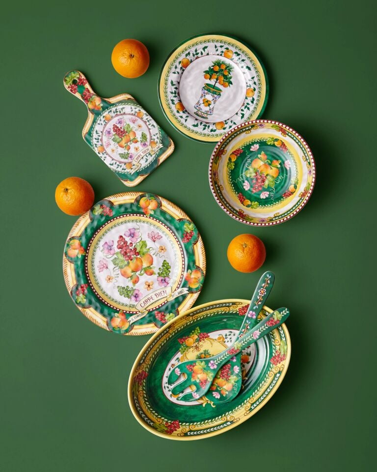 Carpe Diem Meyve Bahçesi Yemek Tabağı Yeşil - 28cm