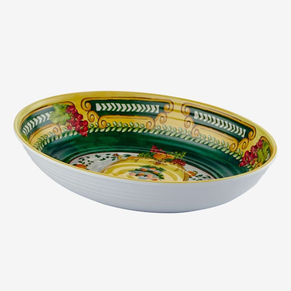 ÖN SİPARİŞ - Carpe Diem Oval Servis Kasesi Yeşil - 33cm