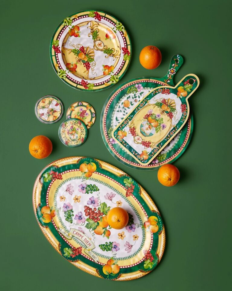 Carpe Diem Yaprak Yemek Tabağı Sarı - 28cm