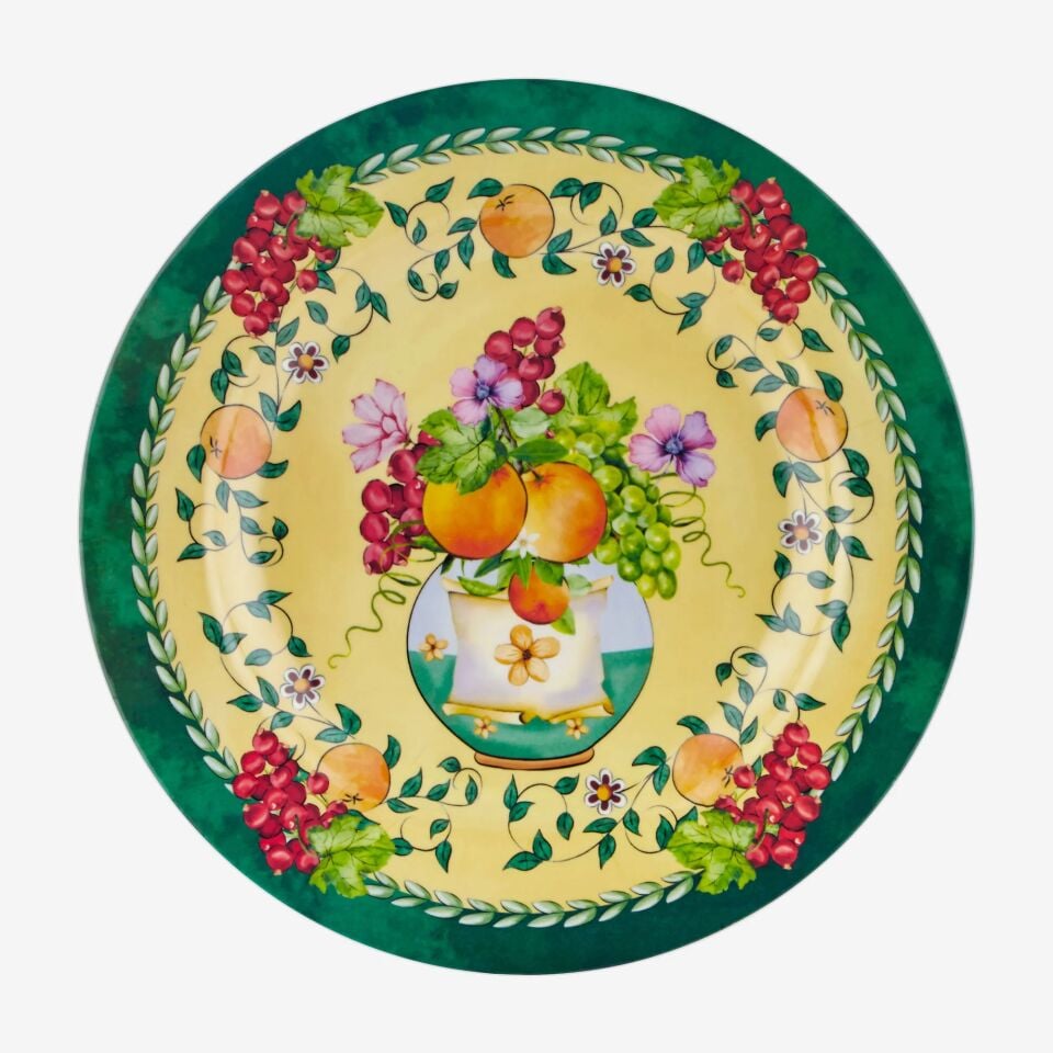 Carpe Diem Bahçe Yemek Tabağı Sarı - 28cm