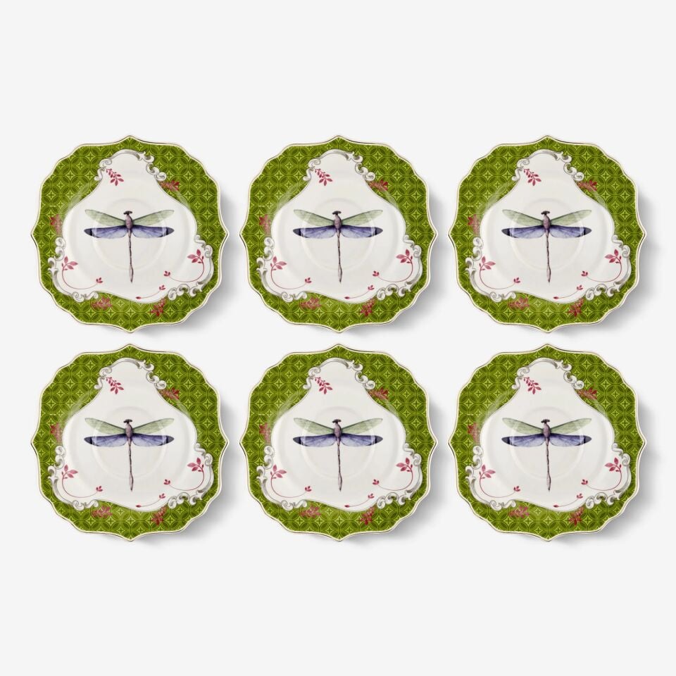 ALLURE  6 PARÇA ÇAY TABAĞI SETİ Yeşil - 15cm