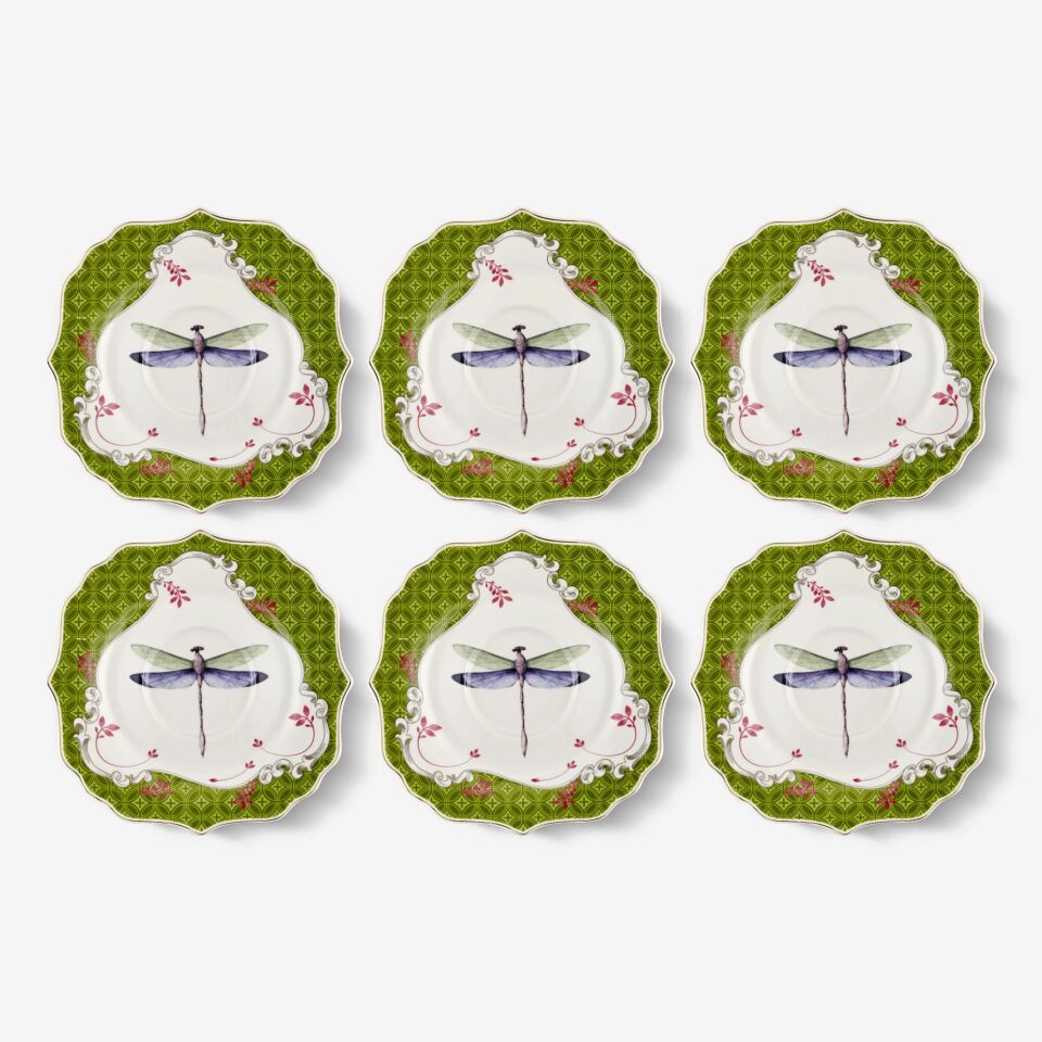 ALLURE  6 PARÇA ÇAY TABAĞI SETİ Yeşil - 15cm