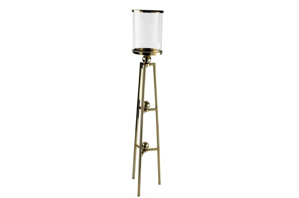 Gold 3 Ayaklı Metal Cam Mumluk
