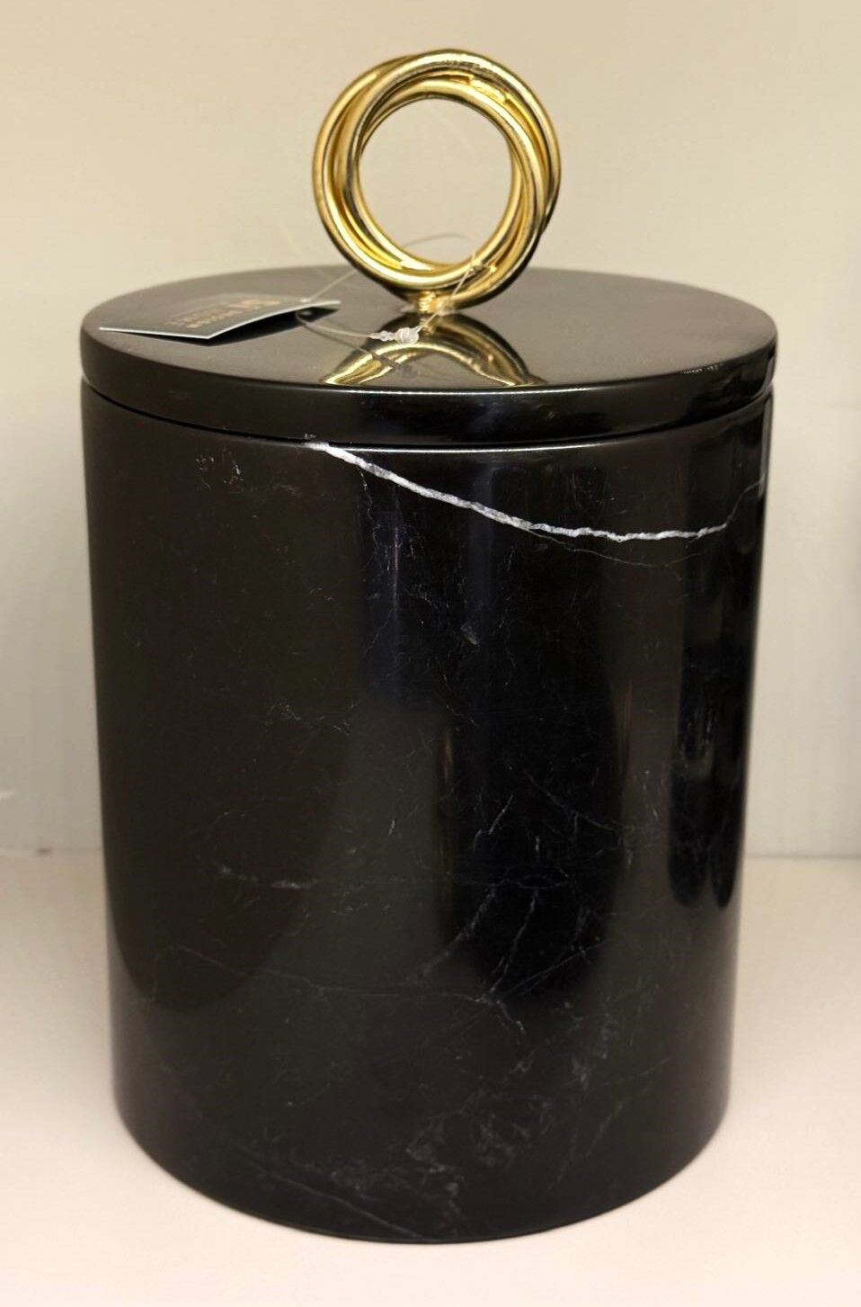 Çöp Kovası Siyah / Gold - 25x15cm