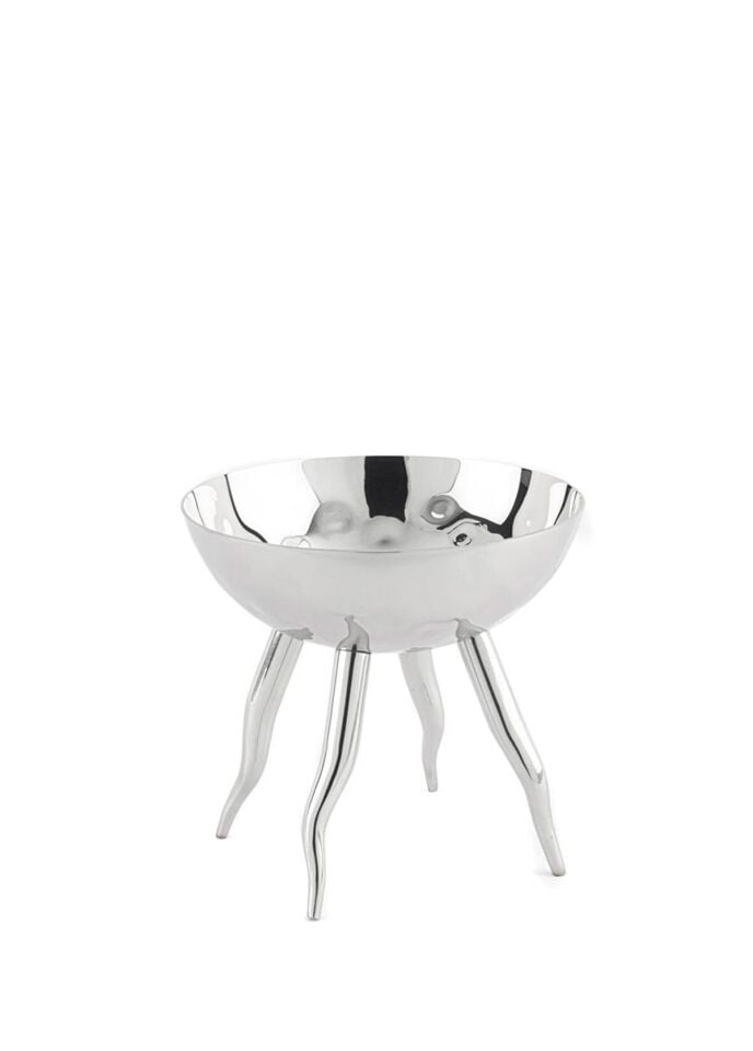 4 Ayaklı Metal Kase Gümüş - 13x12cm