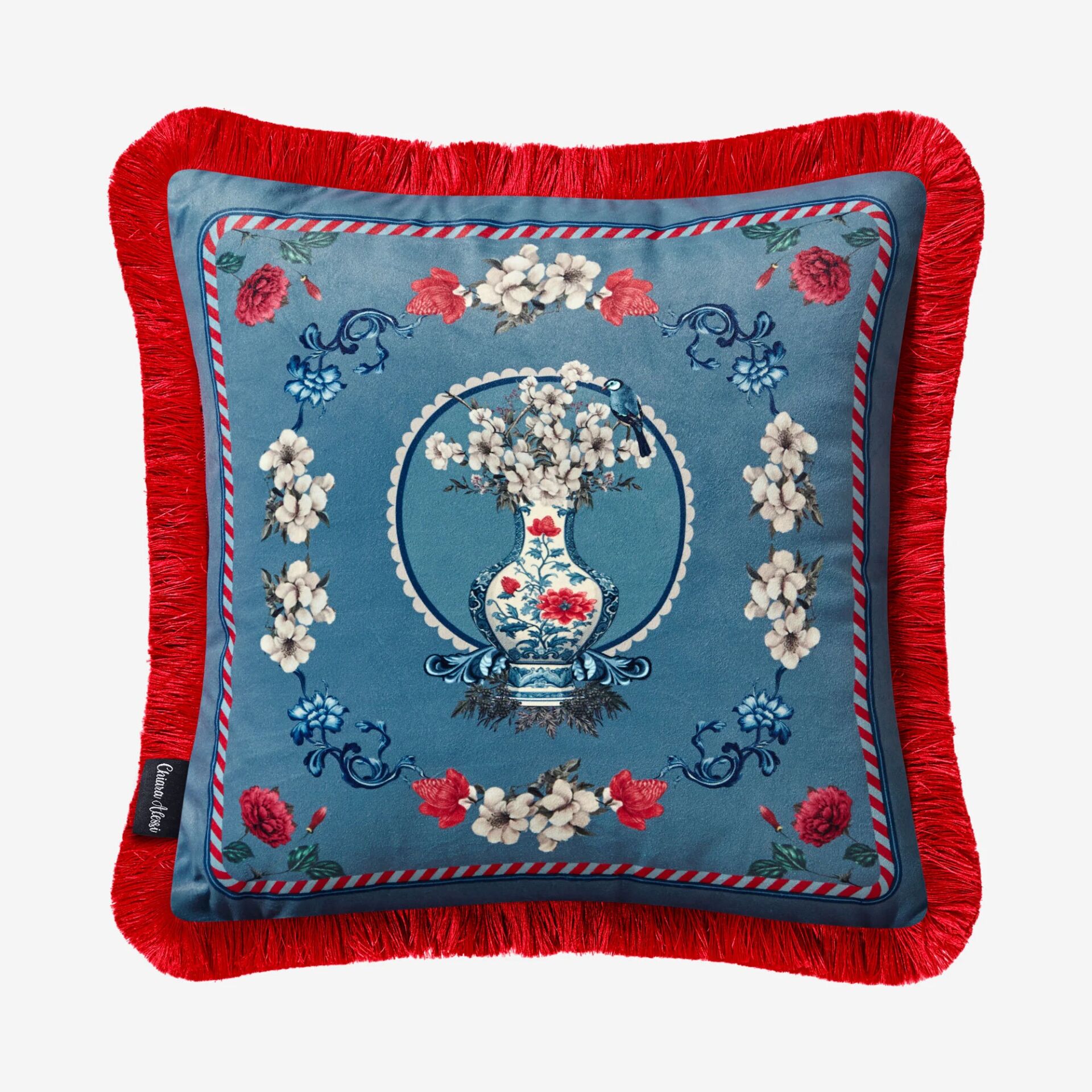 ŞAKAYIK  DESENLİ YASTIK Açık Mavi - 45x45cm