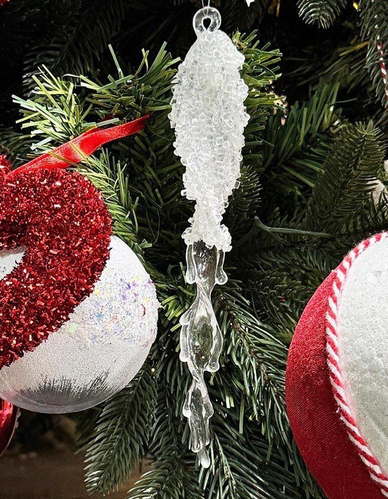 Yılbaşı Süsü Şeffaf Buz Sarkıt 22 cm