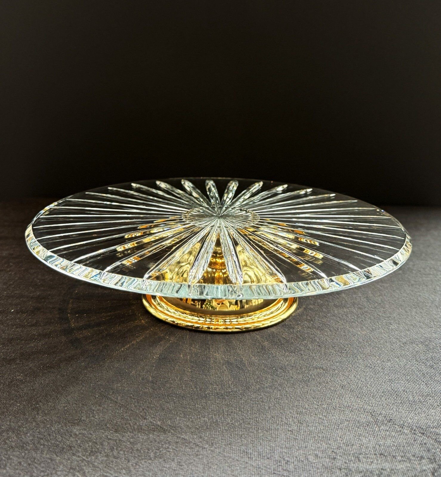 SILVER GLASS CAKE STAND Gold - 30cm