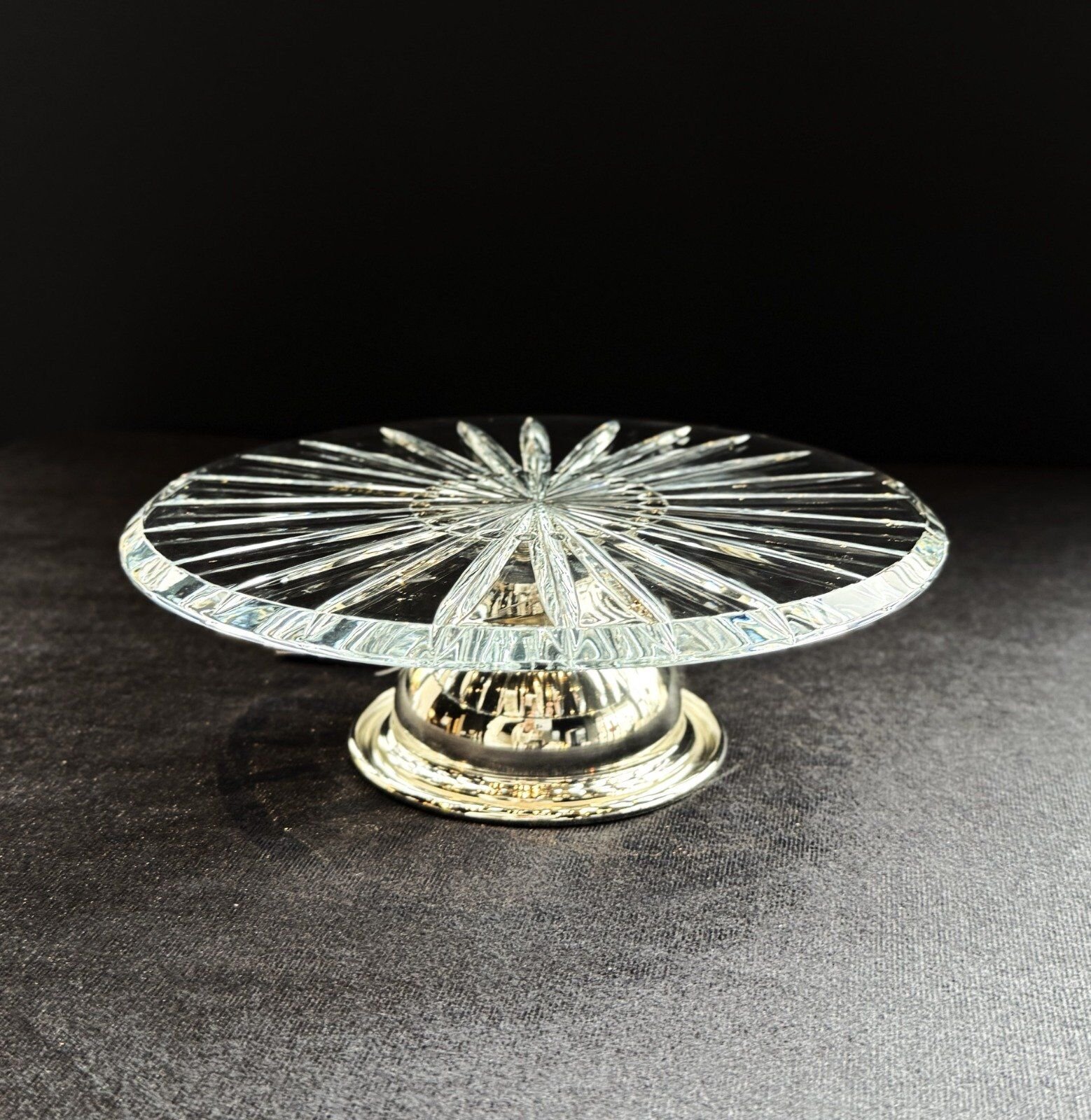 SILVER GLASS CAKE STAND Gümüş - 20cm