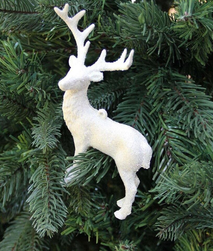 Yılbaşı Geyik Figürü Beyaz