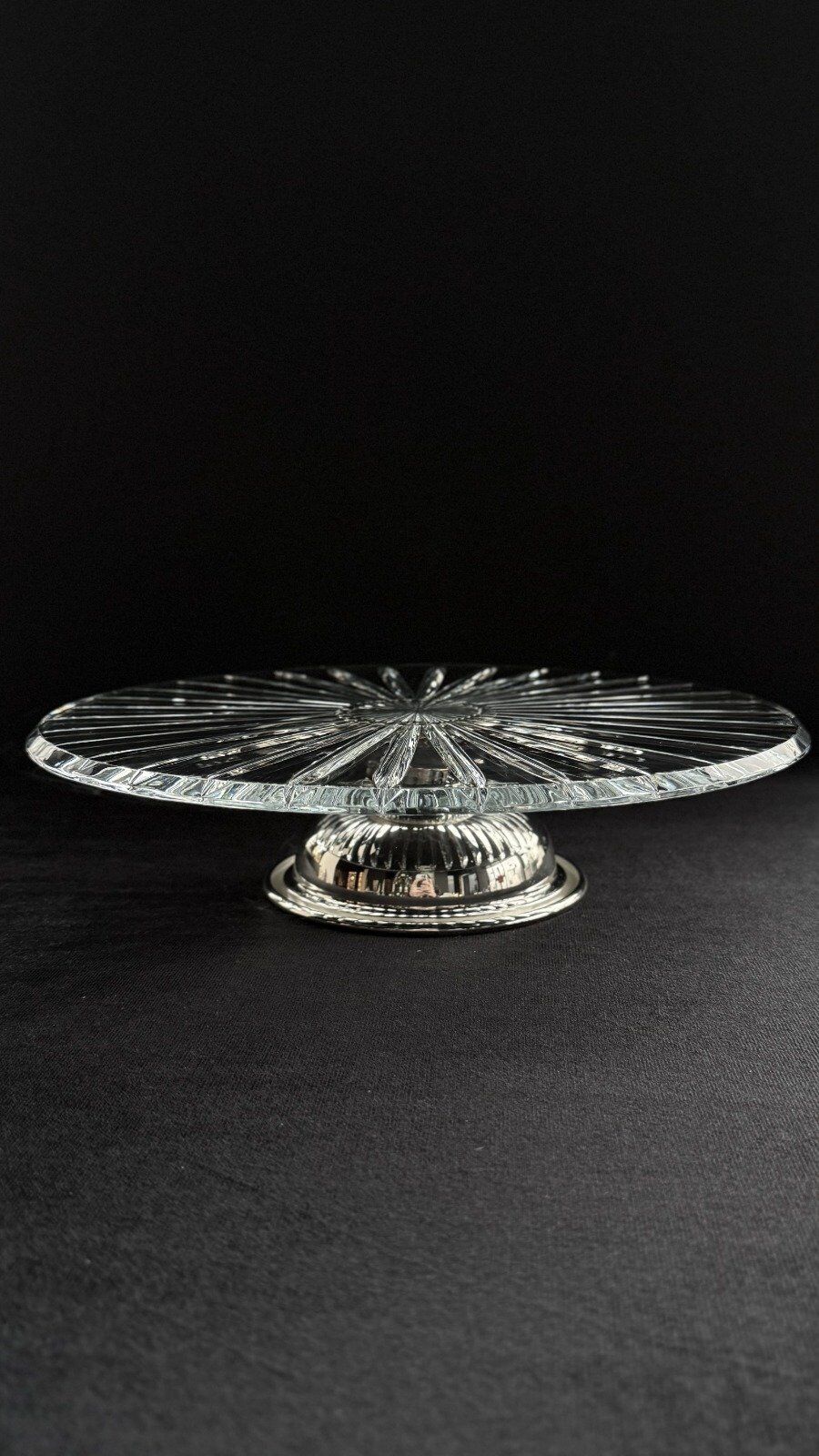 SILVER GLASS CAKE STAND Gümüş - 30cm