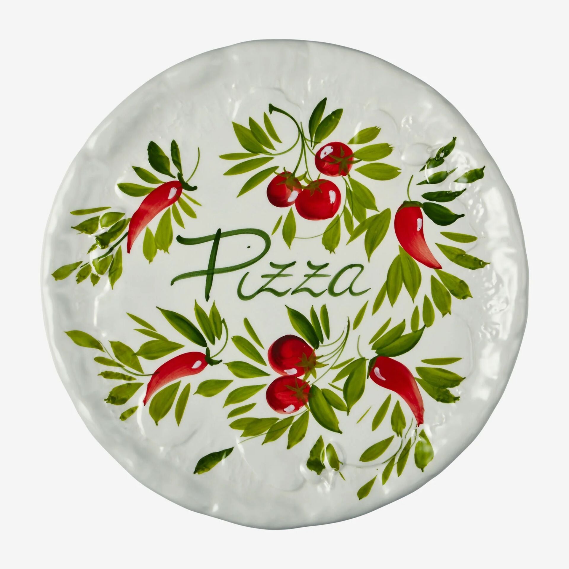 Pomodori Beyaz Seramik Pizza Tabağı