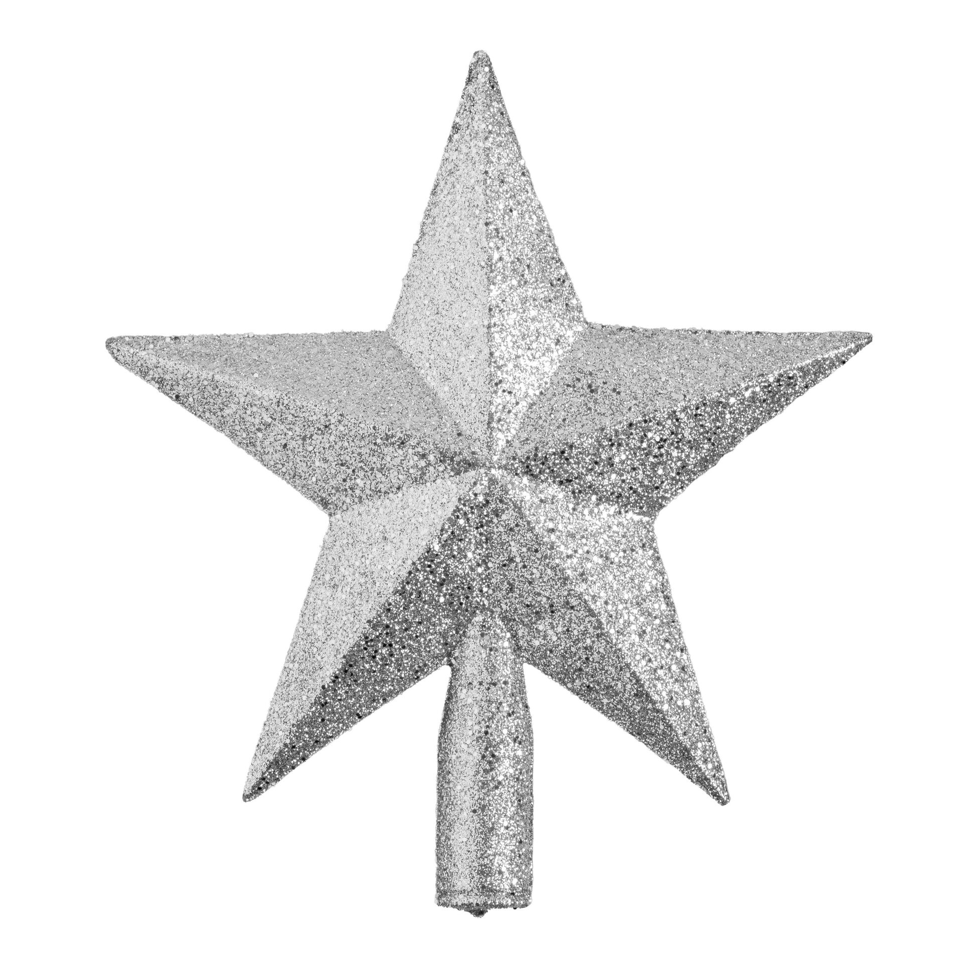 Yılbaşı Süsü Yıldız Çam Tepesi 20 cm Gümüş