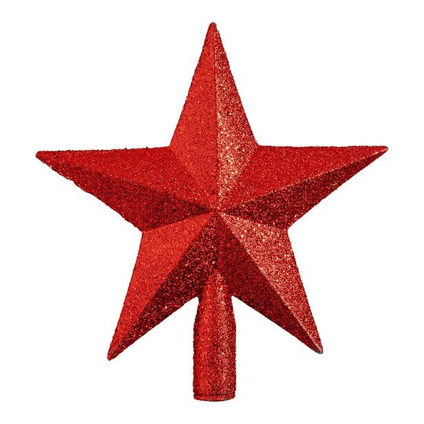 Yılbaşı Süsü Yıldız Çam Tepesi 20 cm Kırmızı