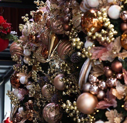 Yılbaşı Süsü Disko Toplu Dal Altın 57 cm