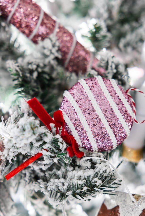 Yılbaşı Süsü 3 lü Lolipop Pembe 15 cm