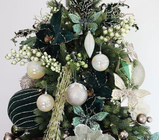 Yılbaşı Süsü 2'li Fırıldak Top Yeşil 12 cm