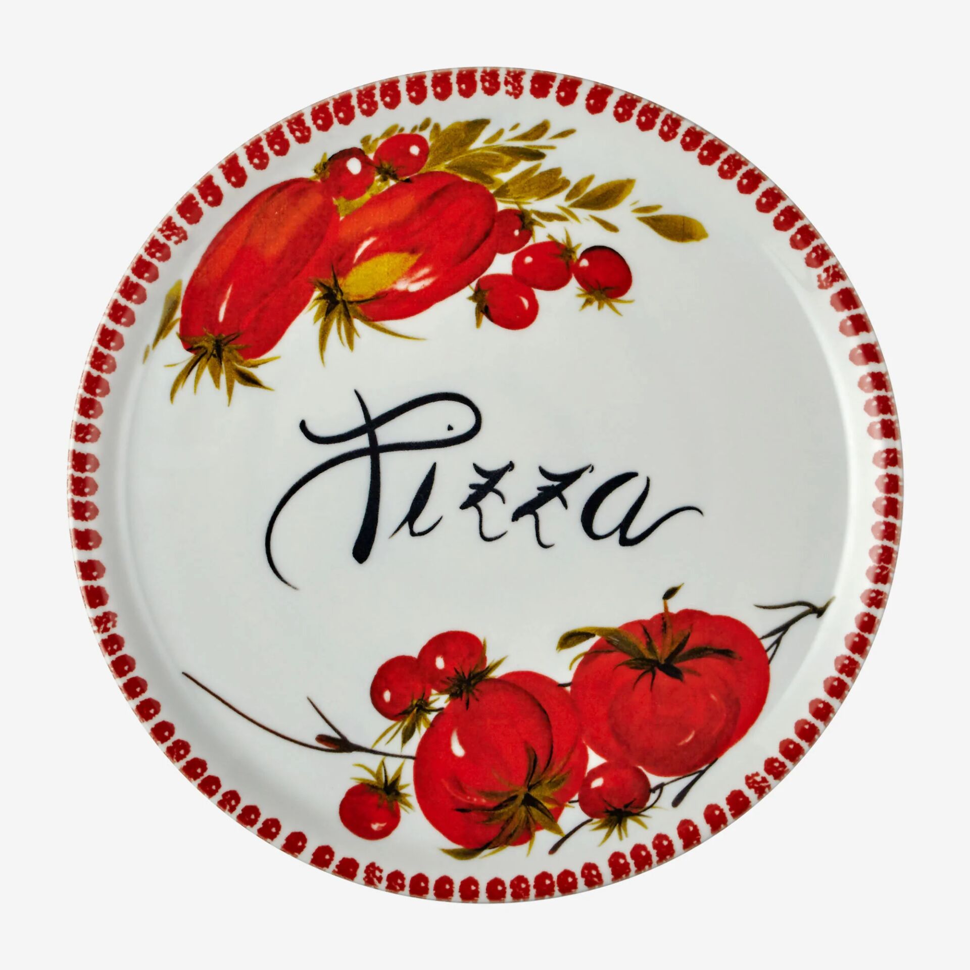 Pizza Tabağı Domates Desenli - 33cm