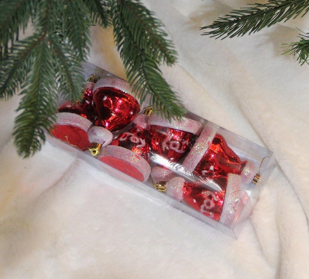 Yılbaşı Süsü 6'lı Bere Kırmızı 8 cm