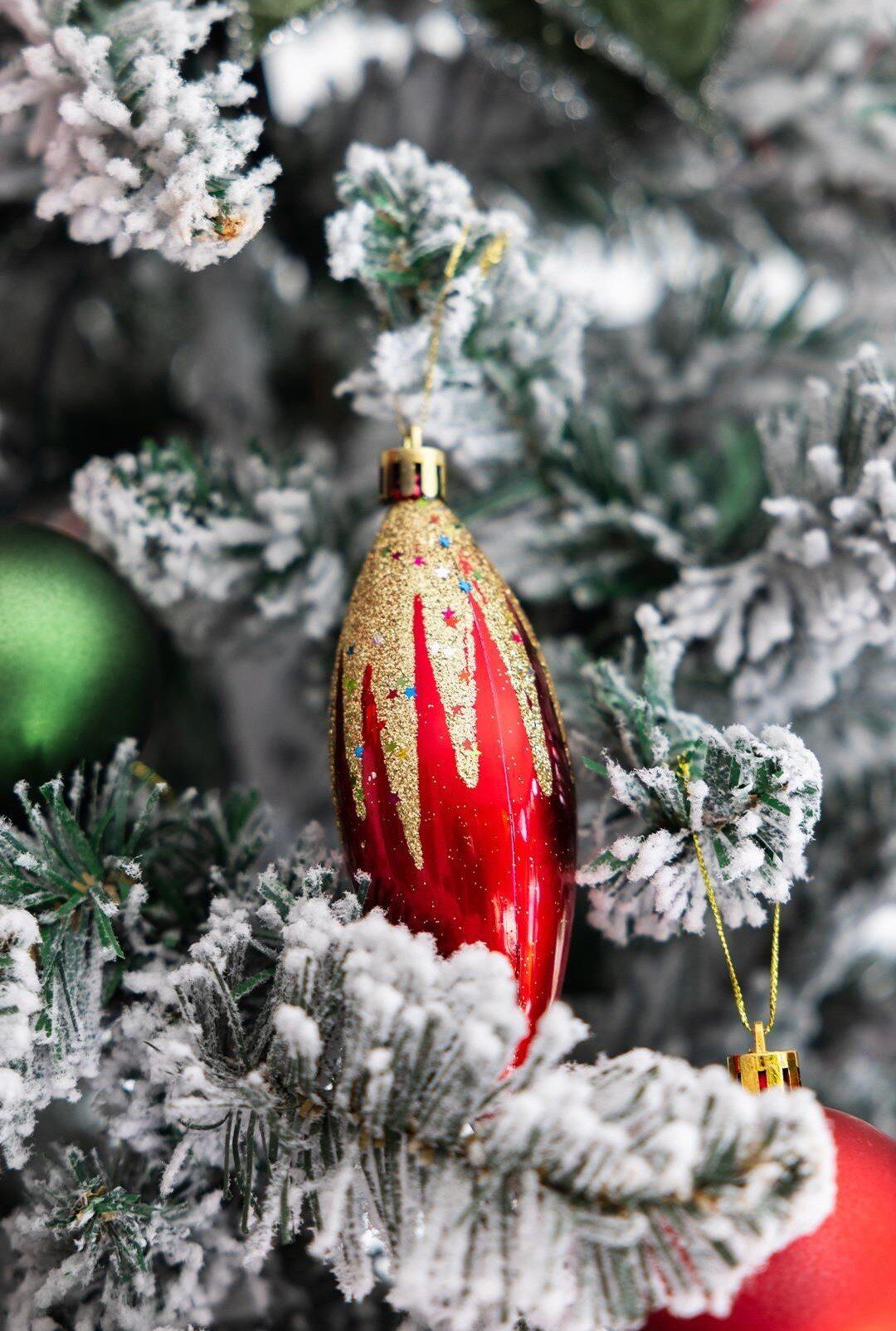 Yılbaşı Süsü 4'lü Konik Kırmızı 12 cm