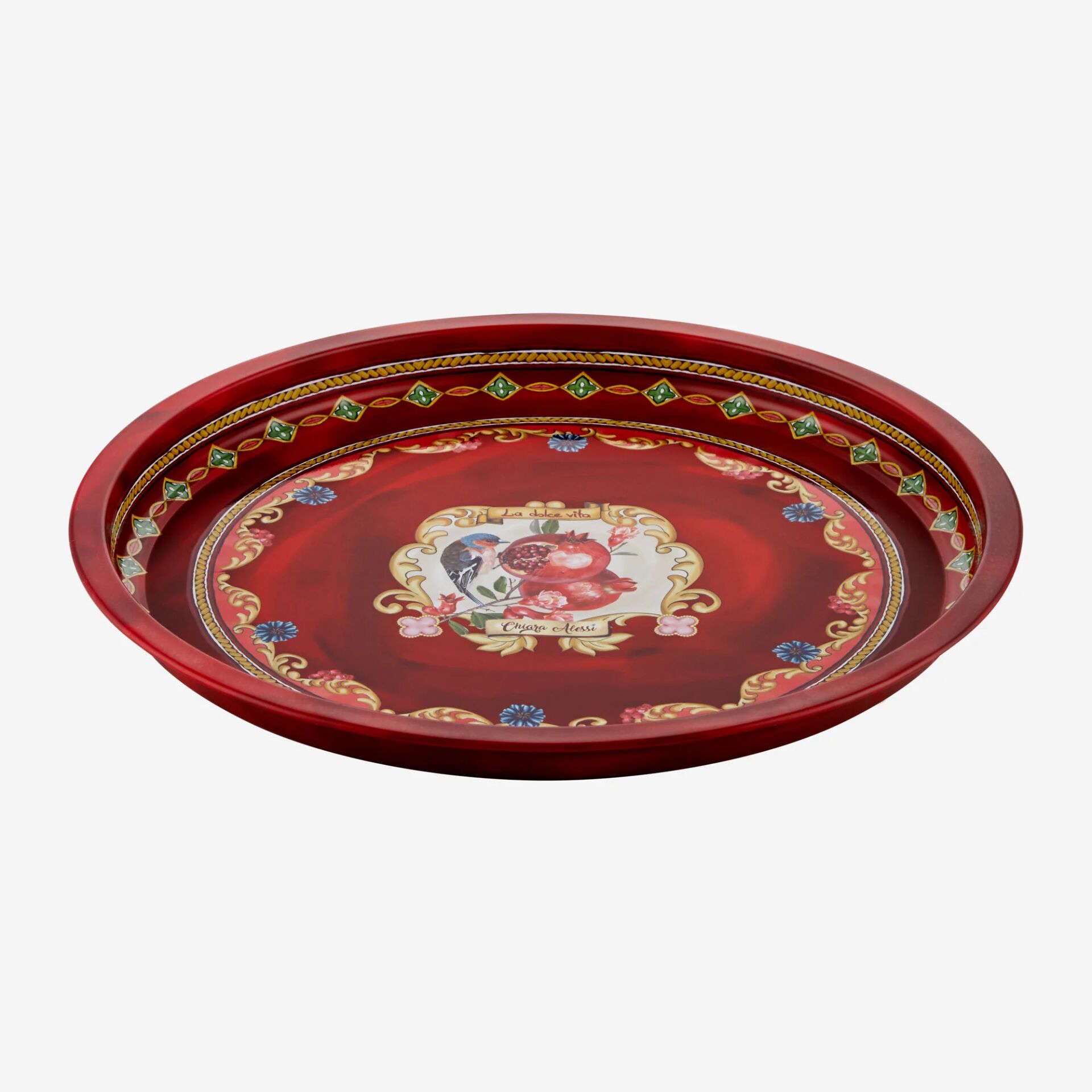 Metal Yuvarlak Servis Tepsisi 34 cm