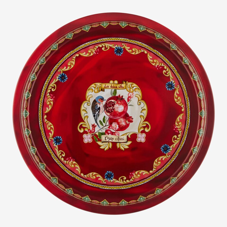 Metal Yuvarlak Servis Tepsisi 34 cm