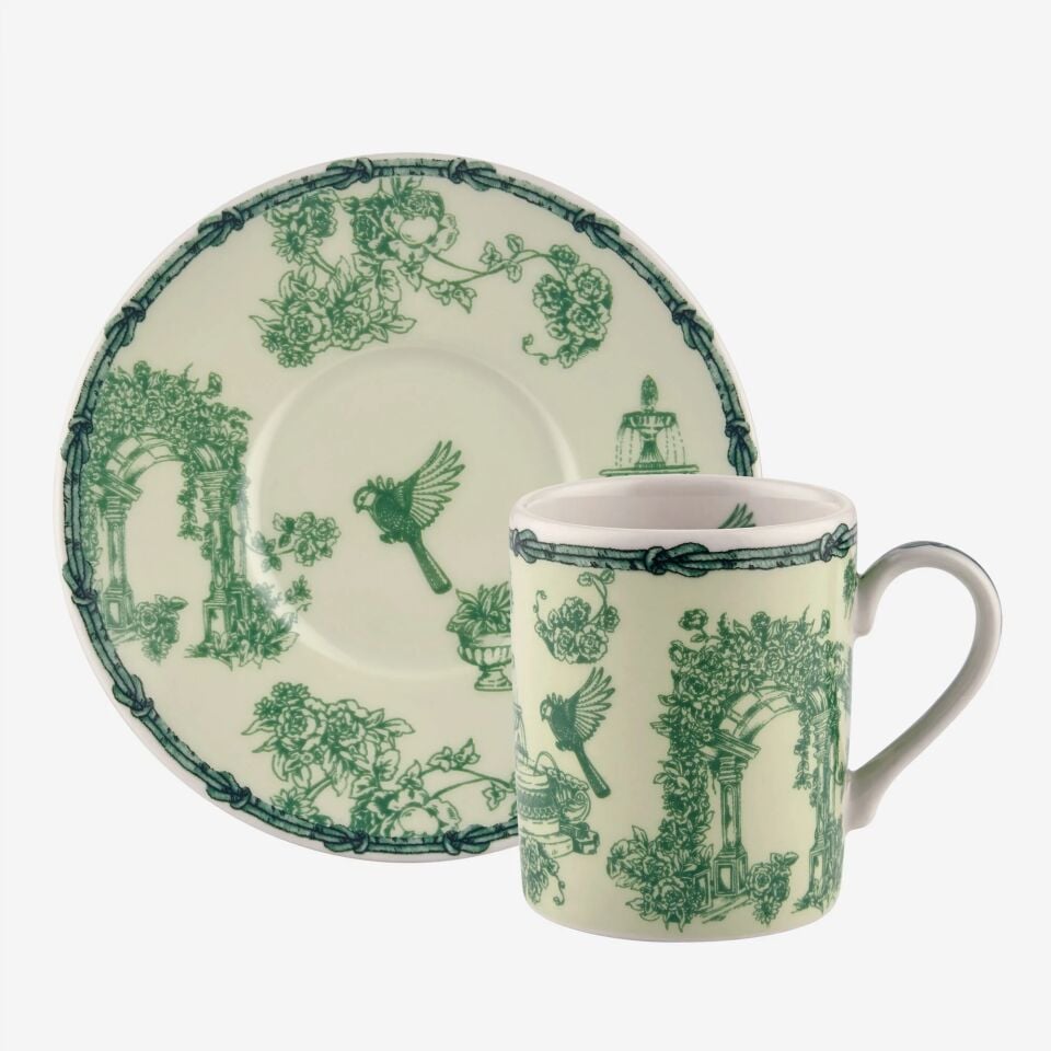 Fontana Yuvarlak Kutulu 2'li Türk Kahvesi Fincanı Seti Yeşil