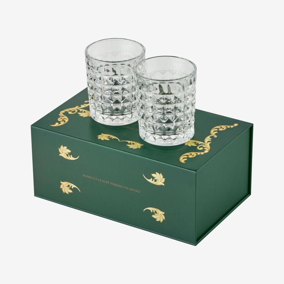 Kristal Kesme 2'li Viski Bardağı 275 ml-CAWGS20999-