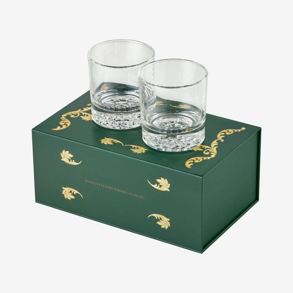 Kristal Kesme 2'li Viski Bardağı 300 ml-CAWGS21110-